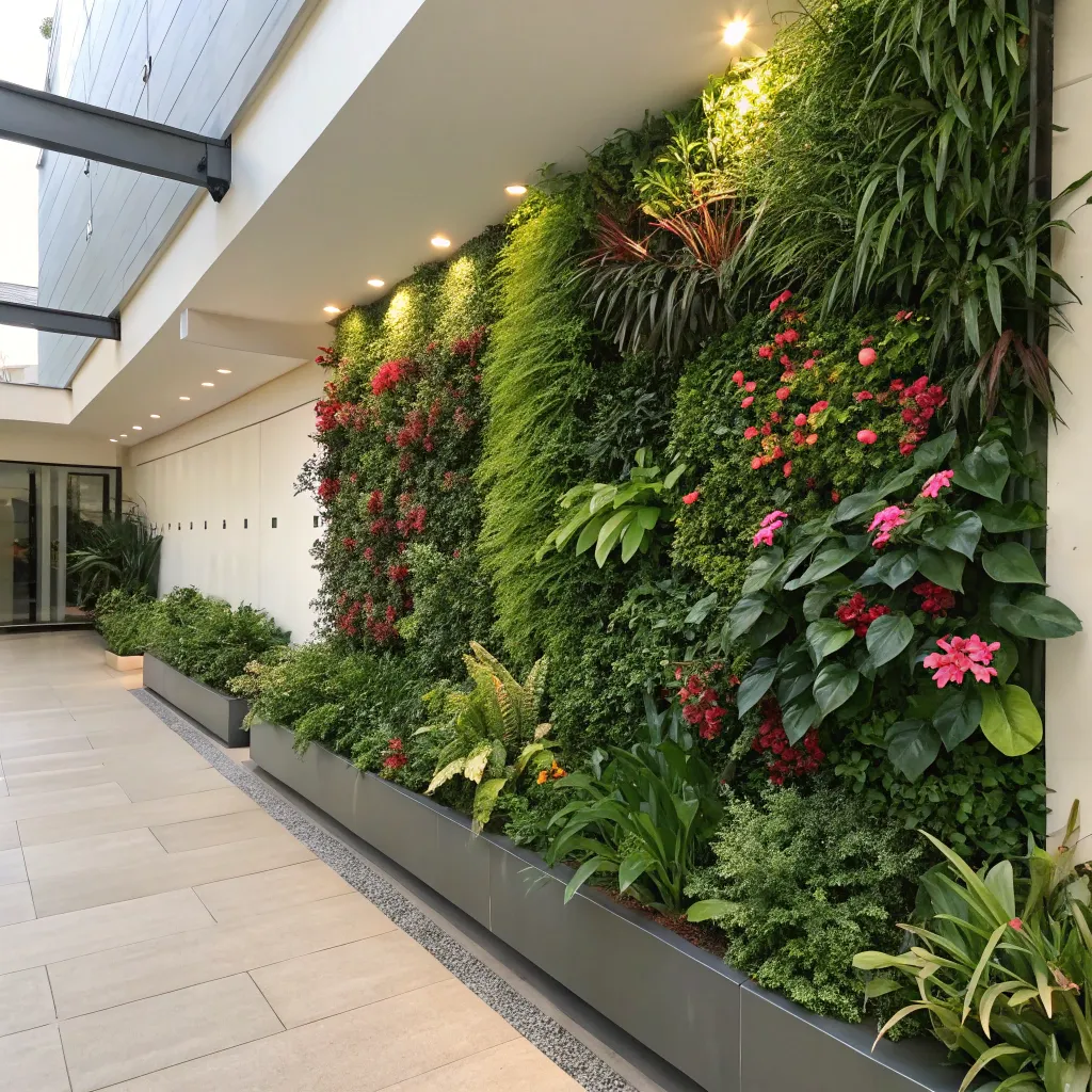 Professionally arranged vertical garden