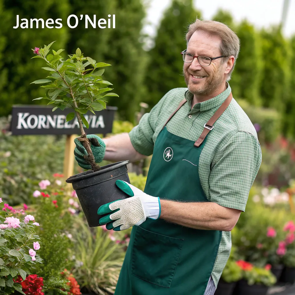 Professional gardener James O'Neil recommending KORNELAVIA